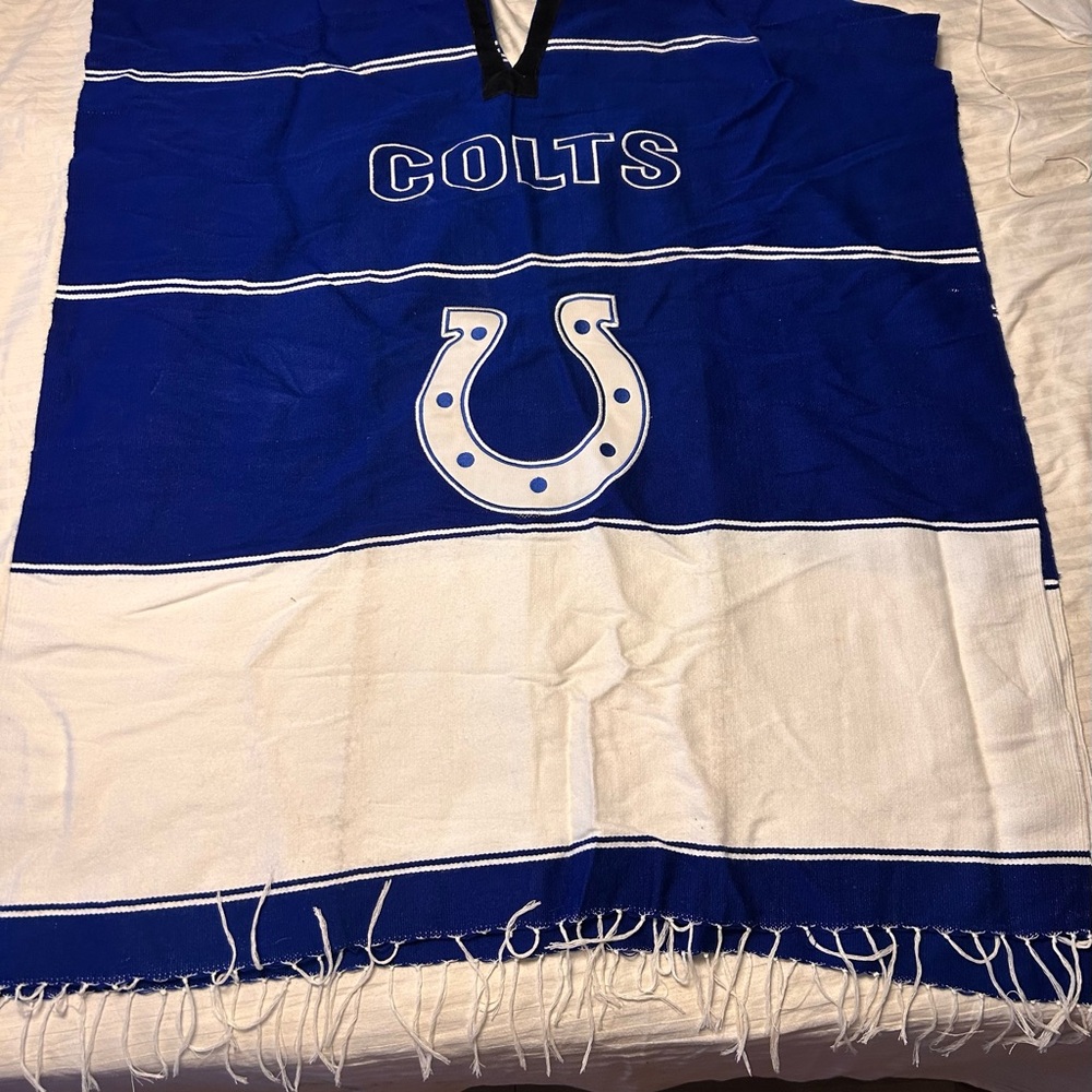 Blue and White Colts Poncho